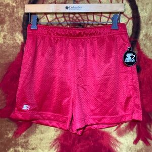 STARTER Authetic-men’s red polyester stretch waistband athletic shorts